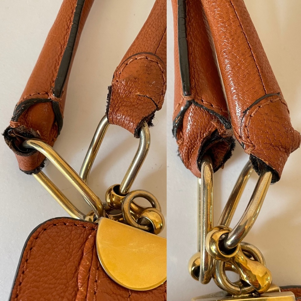 Chloe Brown Leather Shoulder Bag with Gold Hardware - Picture 13 of 14
